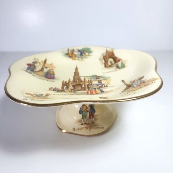 Royal Winton Other - Royal Winton Pedestal Dish Grimwades England Old English Markets Bone China
